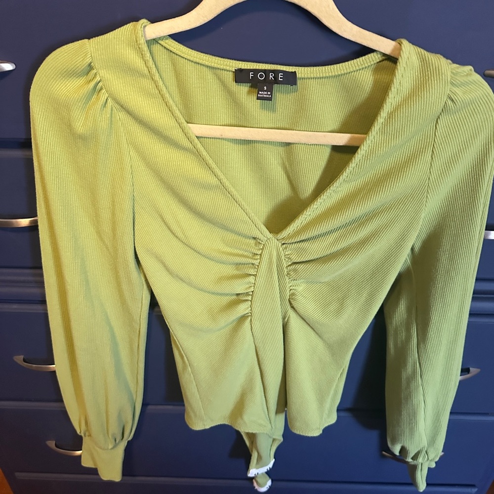 G/FORE Light Green Ruched Women's Blouse